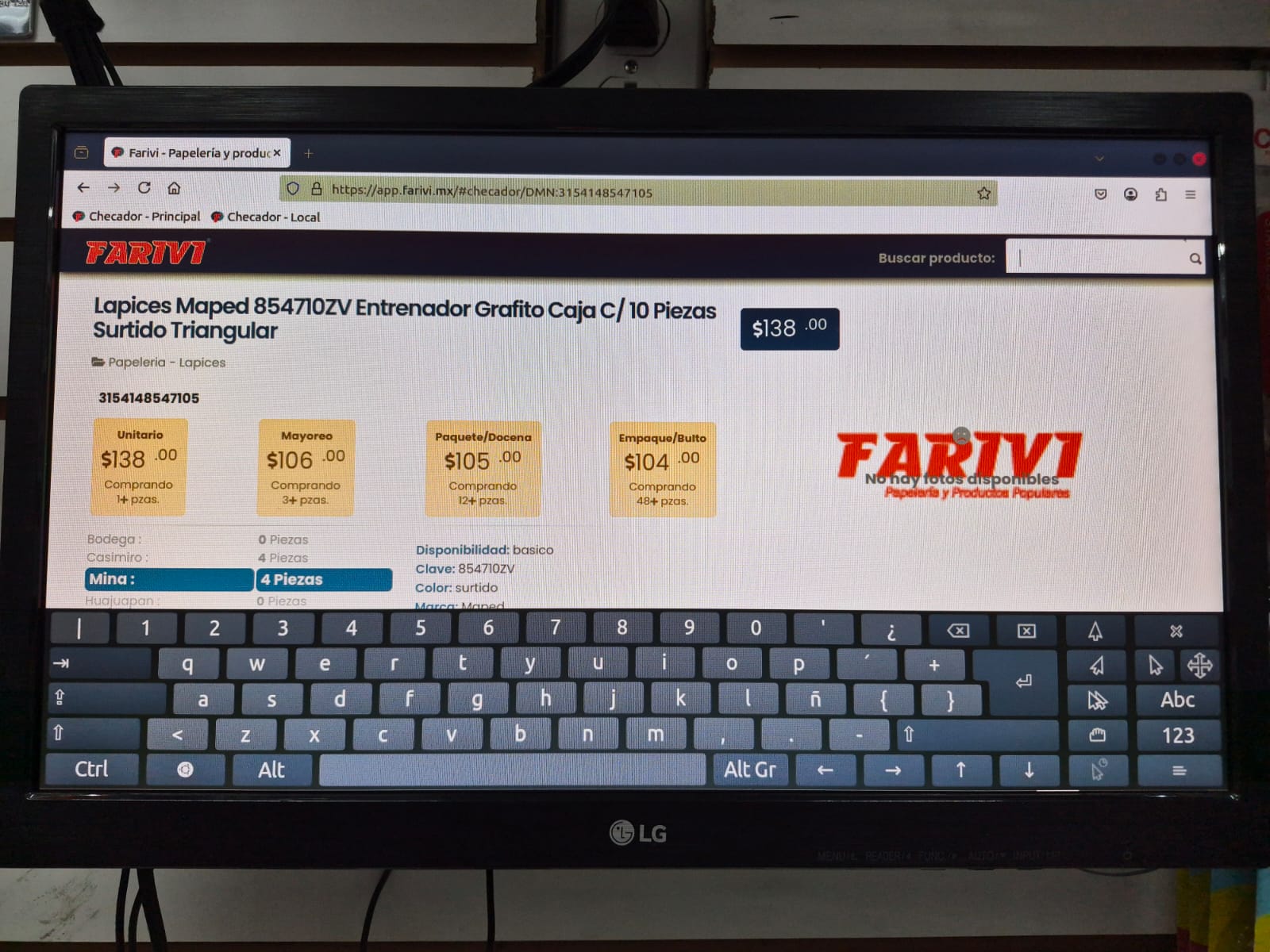 Checador de precios Farivi